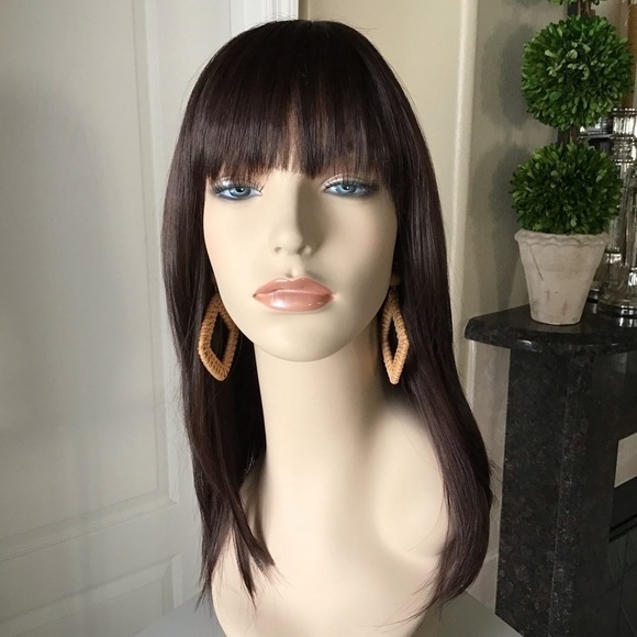 NEW Forever 21 Woven Rattan Earrings Wood Bead Light Triangle Dangle French Wire - Picture 11 of 14